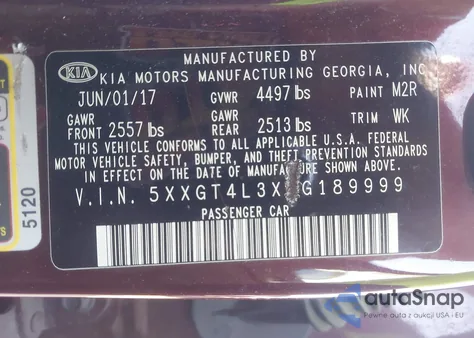 2018 Kia Optima Lx from USA, damaged, VIN 5XXGT4L3XJG189999